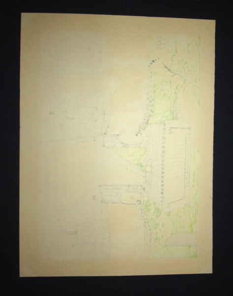 A Large Orig Japanese Woodblock Print LIMIT# PENCIL Imai Takehisa Yoshimizu Anyoji Temple