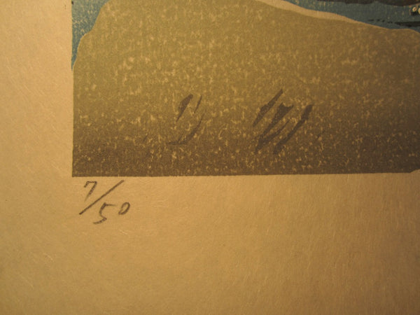 A Huge Orig Japanese Woodblock Print PENCIL Sign Limit# Liu Changqing 刘长青 1997