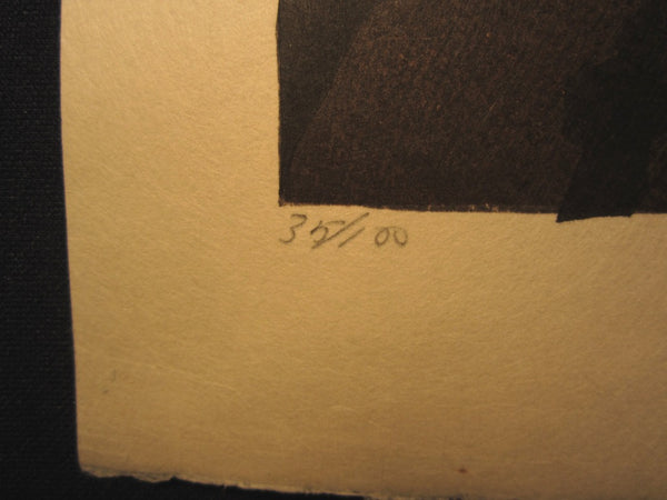 A Huge Orig Japanese Woodblock Print PENCIL Sign Limit# Joshua Rome Yoroka 1988
