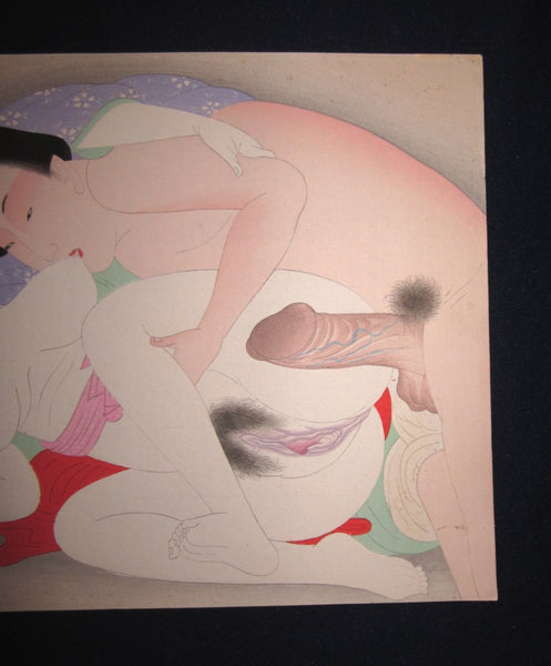 A Original Japanese Woodblock Print Erotic Shunga Taisho Era (21)