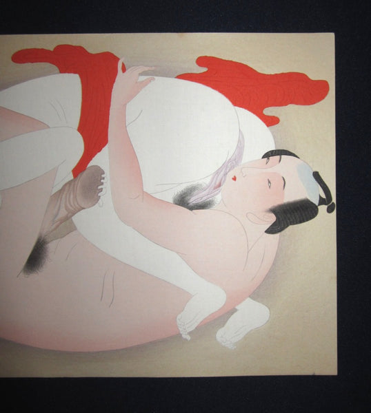 A Original Japanese Woodblock Print Erotic Shunga Taisho Era (22)
