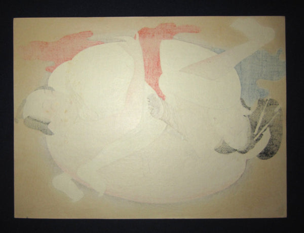 A Original Japanese Woodblock Print Erotic Shunga Taisho Era (22)