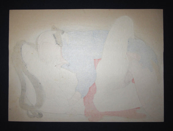 A Original Japanese Woodblock Print Erotic Shunga Taisho Era (23)