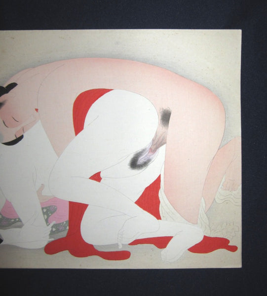 A Original Japanese Woodblock Print Erotic Shunga Taisho Era (24)