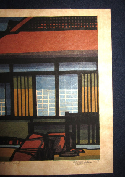 An Orig Japanese Woodblock Print PENCIL Sign Limit# Clifton Karhu Katsura Villa 1977