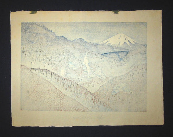 Original Japanese Woodblock Print Junichiro Sekino Hakone Water Mark