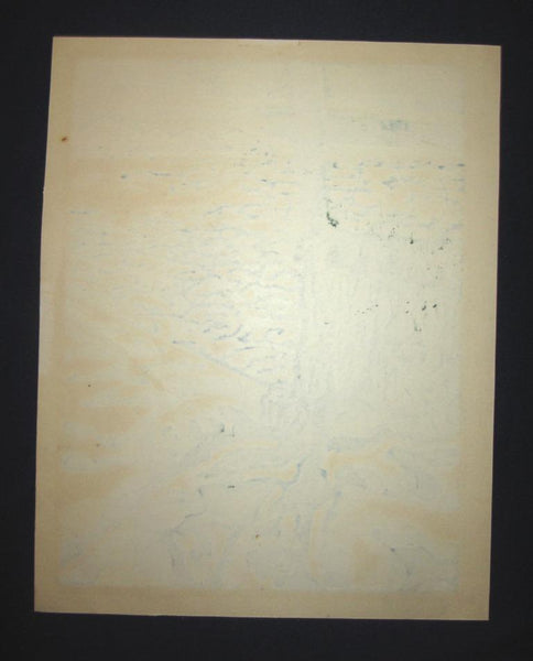 A Great Orig Japanese Woodblock Print Hiroshi PENCIL Sgn LIMIT # Hibernation Nemuro 1970