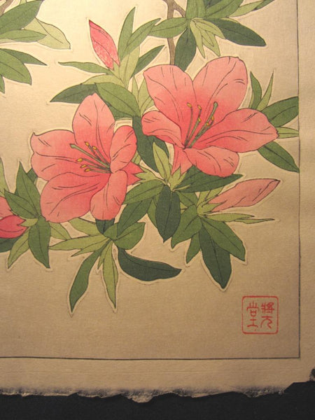 A Great Japanese Woodblock Print Kawarazaki Unsodo WATERMARK Flower