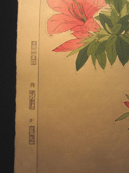 A Great Japanese Woodblock Print Kawarazaki Unsodo WATERMARK Flower