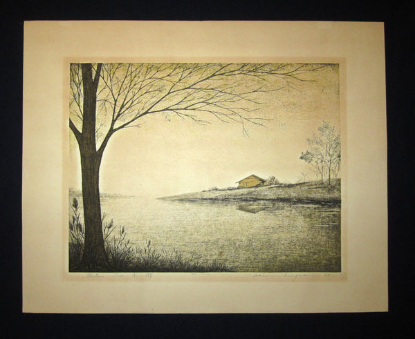Original Japanese Woodblock Print LIMIT # PENCIL SGN Inagaki Akemi Water Tree