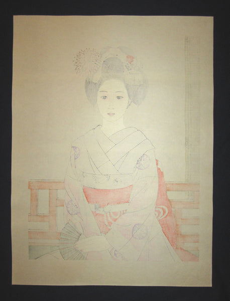 Original Japanese Woodblock Print Tateishi Harumi Maiko