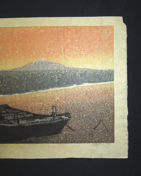 A Huge Orig Japanese Woodblock Print PENCIL Sign Limit# Joshua Rome The Last Voyage