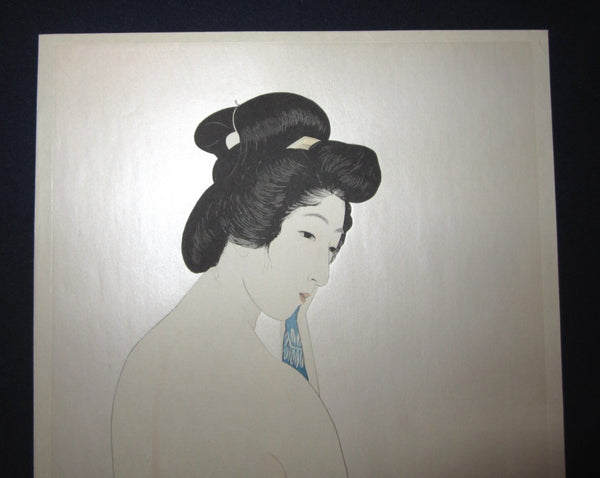 A Japanese Woodblock Print Hashiguchi Goyo Nude Woman after Bath