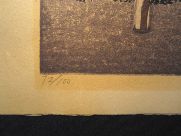 Huge Orig Japanese Woodblock Print PENCIL Sign Limit# Joshua Rome The Last Morning