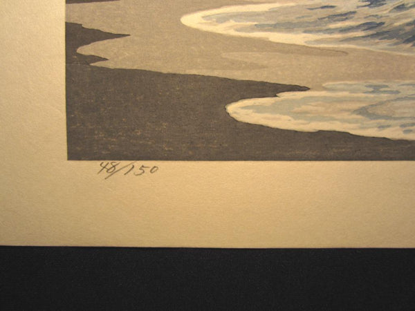 A Large Orig Japanese Woodblock Print LIMIT# PENCIL Imai Takehisa Itagahama Bay
