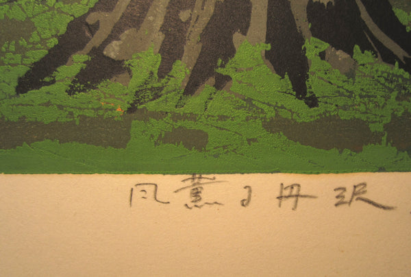 A Great Huge Orig Japanese Woodblock Print Pencil-Signed Limit# Fujita Fumio Breeze Creek