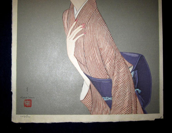 Orig Japanese Woodblock Print Takasawa Keiichi PENCIL Limit# Beauty Bijin-ga