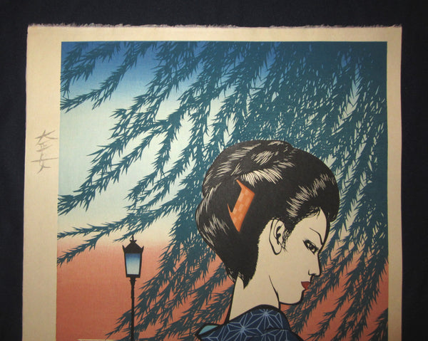 HUGE Limit number Orig Japanese Woodblock Print Miyata Masayuki Taisho Geisha (3)