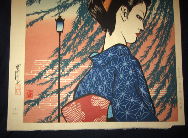 HUGE Limit number Orig Japanese Woodblock Print Miyata Masayuki Taisho Geisha (3)