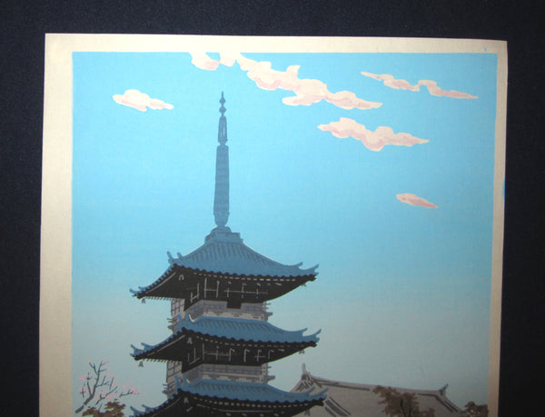 Orig Japanese Woodblock Print Tokuriki Tomikichiro Uchida Printmaker Kiyomizu Temple 1970s