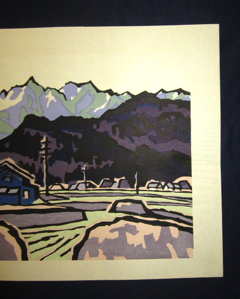 A Huge Orig Japanese Woodblock Print LIMIT# Miyata Saburo Shinshu Nagano Prefecture Twenty Sceneries (23)