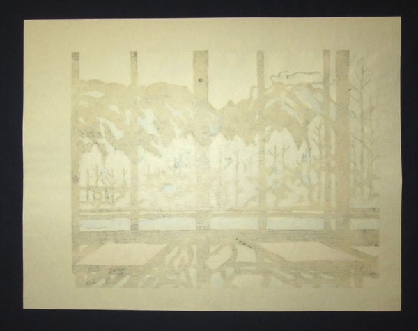 A Huge Orig Japanese Woodblock Print LIMIT# Miyata Saburo Shinshu Nagano Prefecture Twenty Sceneries (22)
