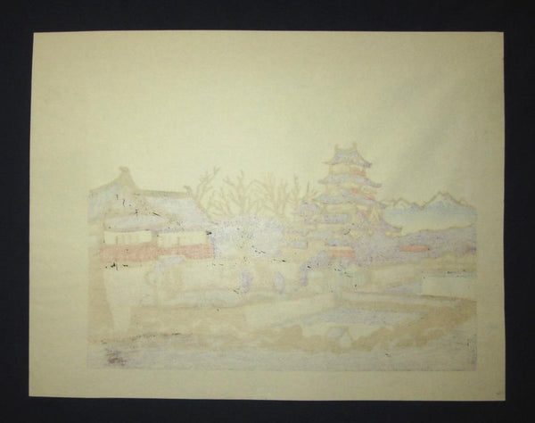 A Huge Orig Japanese Woodblock Print LIMIT# Miyata Saburo Shinshu Nagano Prefecture Twenty Sceneries (25)