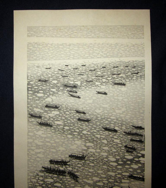 A Great Large Orig Japanese Woodblock Print Okuyama Jihachiro Boats (3)
