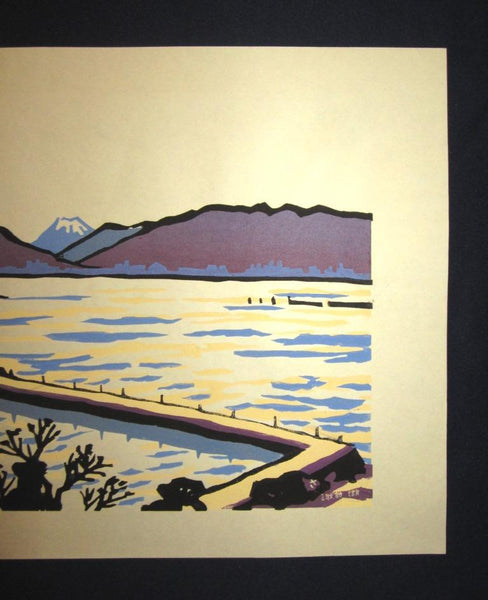 A Huge Orig Japanese Woodblock Print LIMIT# Miyata Saburo Shinshu Nagano Prefecture Twenty Sceneries (30)