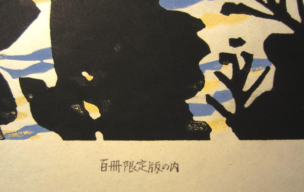 A Huge Orig Japanese Woodblock Print LIMIT# Miyata Saburo Shinshu Nagano Prefecture Twenty Sceneries (30)