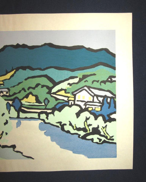 A Huge Orig Japanese Woodblock Print LIMIT# Miyata Saburo Shinshu Nagano Prefecture Twenty Sceneries (31)