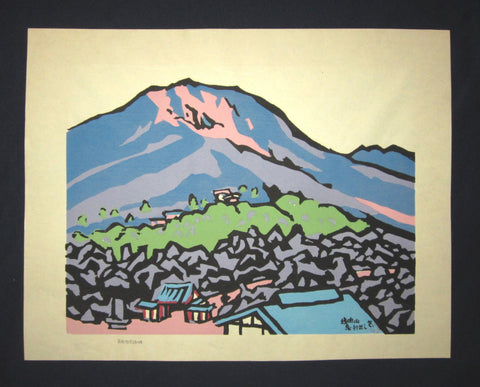 A Huge Orig Japanese Woodblock Print LIMIT# Miyata Saburo Shinshu Nagano Prefecture Twenty Sceneries (33)