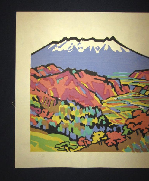 A Huge Orig Japanese Woodblock Print LIMIT# Miyata Saburo Shinshu Nagano Prefecture Twenty Sceneries (37)