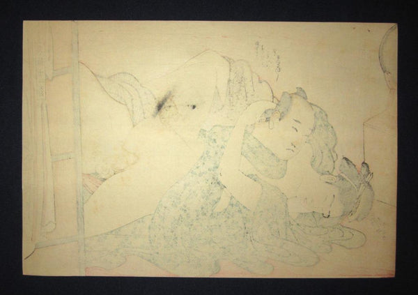 A Great Orig Japanese Woodblock Print Shunga Meiji Era Twelve Erotic Scenes