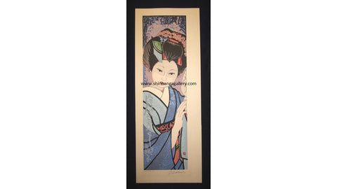 A Huge Orig Japanese Woodblock Print LIMIT# PENCIL Sign Junichiro Sekino