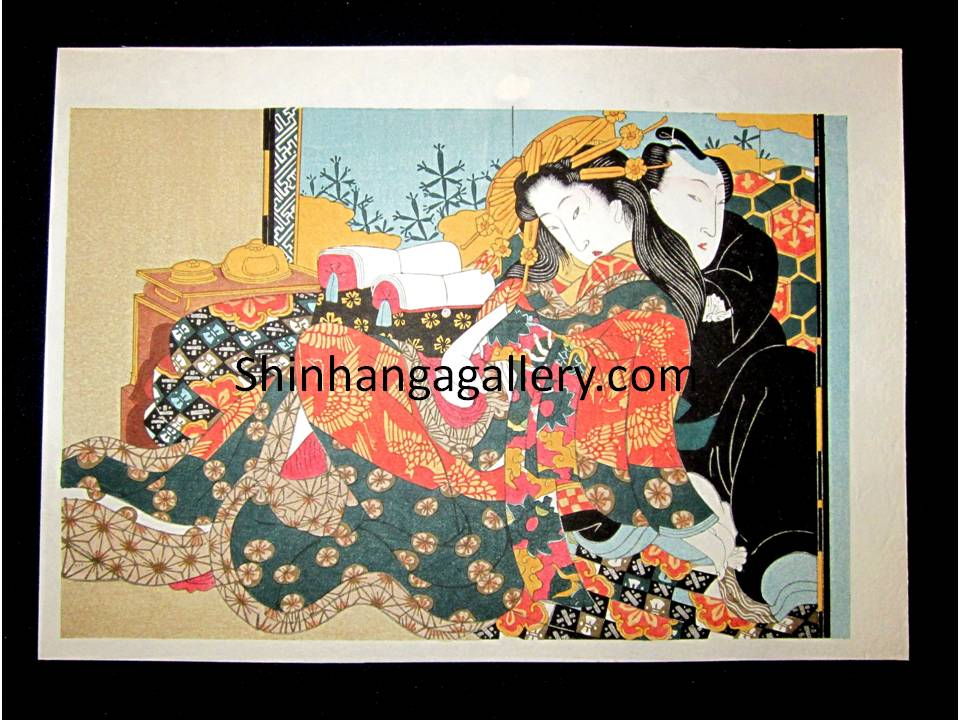 Japanese Erotic Shunga woodblock print